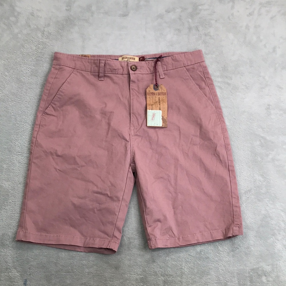 Hudson & Barrow  Men's Mauve Chino Shorts Size 34 New